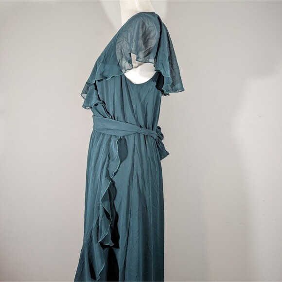 NWT Show Me Your Mumu Dress Women Size M Green Bridesmaid Ruffle High Low Wrap - Picture 5 of 10